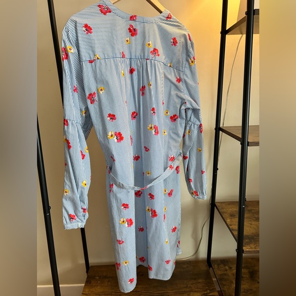 Cotton stripped mini dress with buttons - Picture 5 of 6